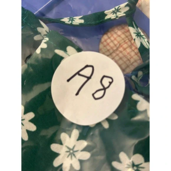 Green Floral Dress Tie Strap Smocked Sundress Summer Mini‎ Dress - Picture 14 of 14